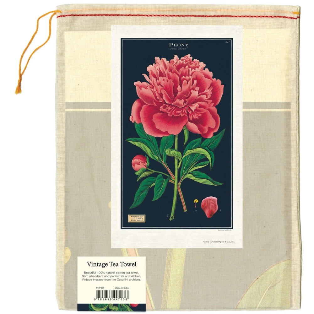 Load image into Gallery viewer, CAVALLINI & Co. 100% Natural Cotton Tea Towel - Botanica Peony