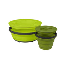 Load image into Gallery viewer, SEA TO SUMMIT X-SEAL &amp; GO Collapsible Food Bowl Set with Airtight Lids - Small - Olive/Lime