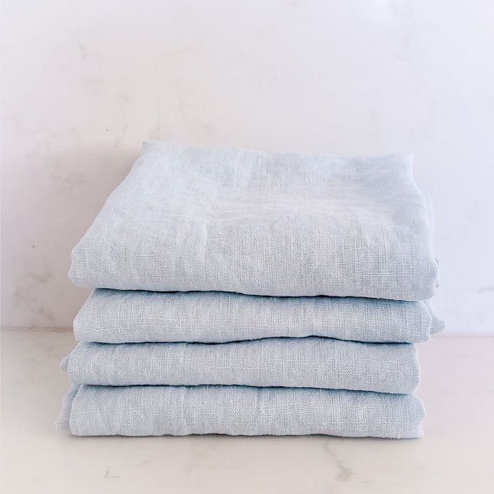 MARC OLIVER Cloth French Linen Napkin - 18" x 18", 4 pack - Light Blue **CLEARANCE**