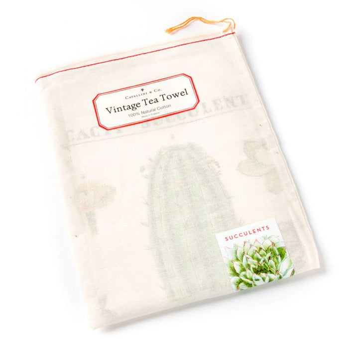 CAVALLINI & Co. 100% Natural Cotton Tea Towel - Succulents