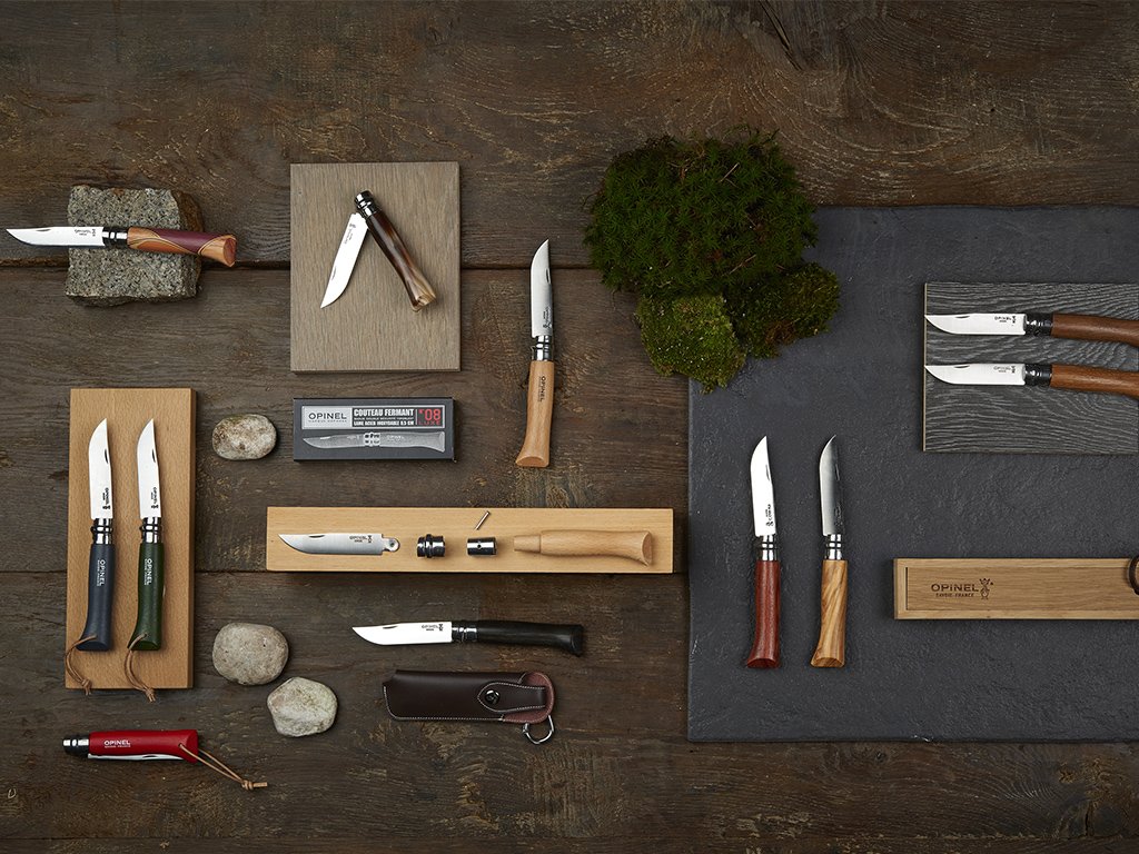 Load image into Gallery viewer, OPINEL N08 Chaperon Folding Knife - Fine Marquetry Handle