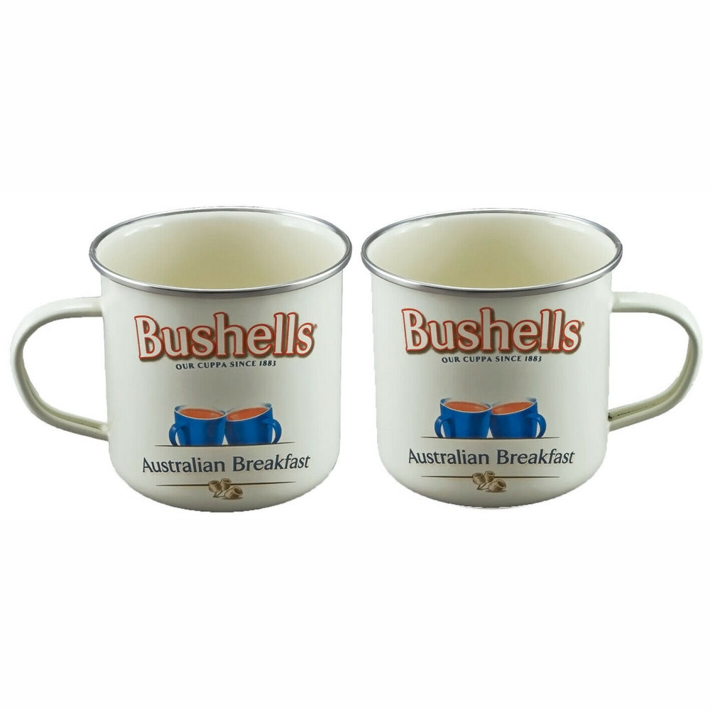 BUSHELLS Licensed 9cm Enamel Mugs - 550ml SET of 2