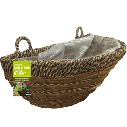 Load image into Gallery viewer, GARDMAN Sisal & Fern wall basket 40cm