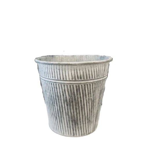 MARTHA'S VINEYARD Ribbed Planter Aged Zinc - Small