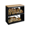 OFYR Wood Storage Dressoir w/ Teak Wood Tabletop - Black **Limited Stock**