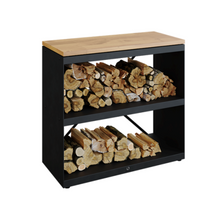 Load image into Gallery viewer, OFYR Wood Storage Dressoir w/ Teak Wood Tabletop - Black