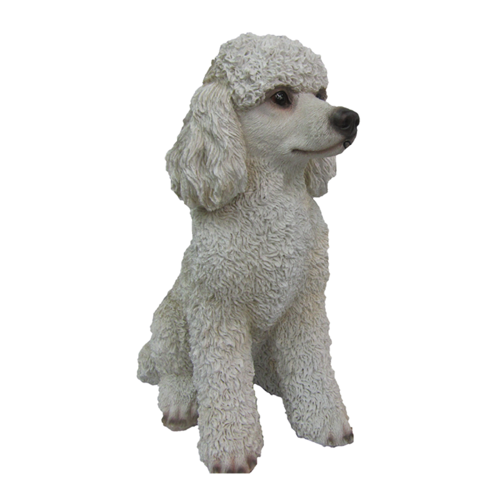 ESSCHERT DESIGN Sitting Poodle Statue - White