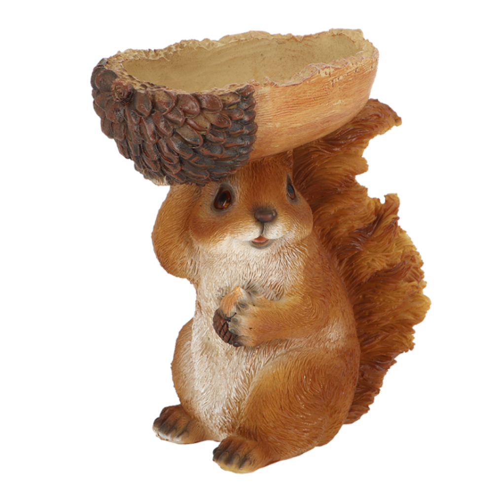 ESSCHERT DESIGN Squirrel W/ Acorn Bowl Statue