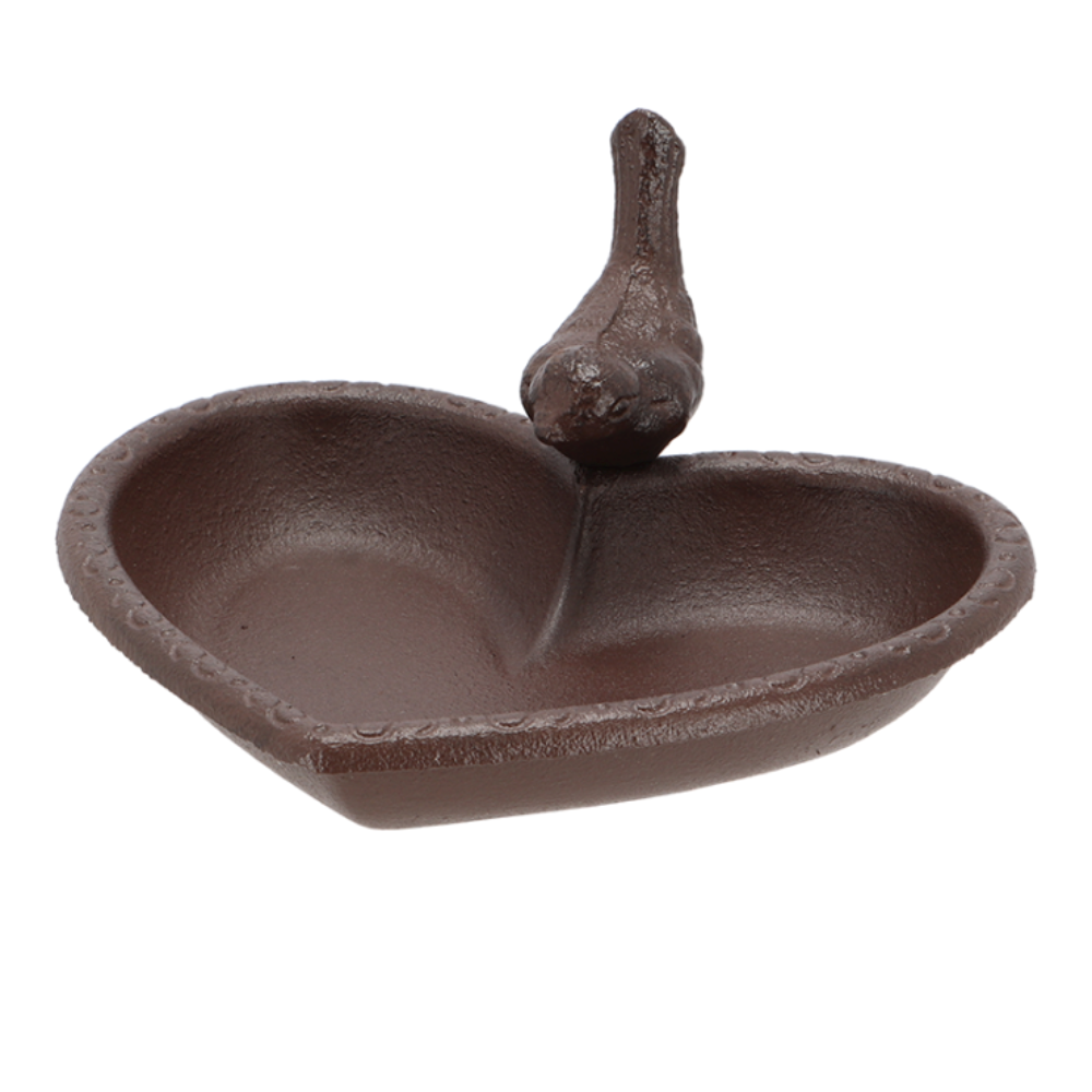 ESSCHERT DESIGN Cast Iron Bird Bath - Heart