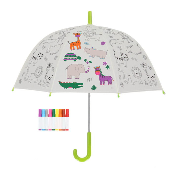 ESSCHERT DESIGN Paint It Yourself Children's Umbrella - Jungle