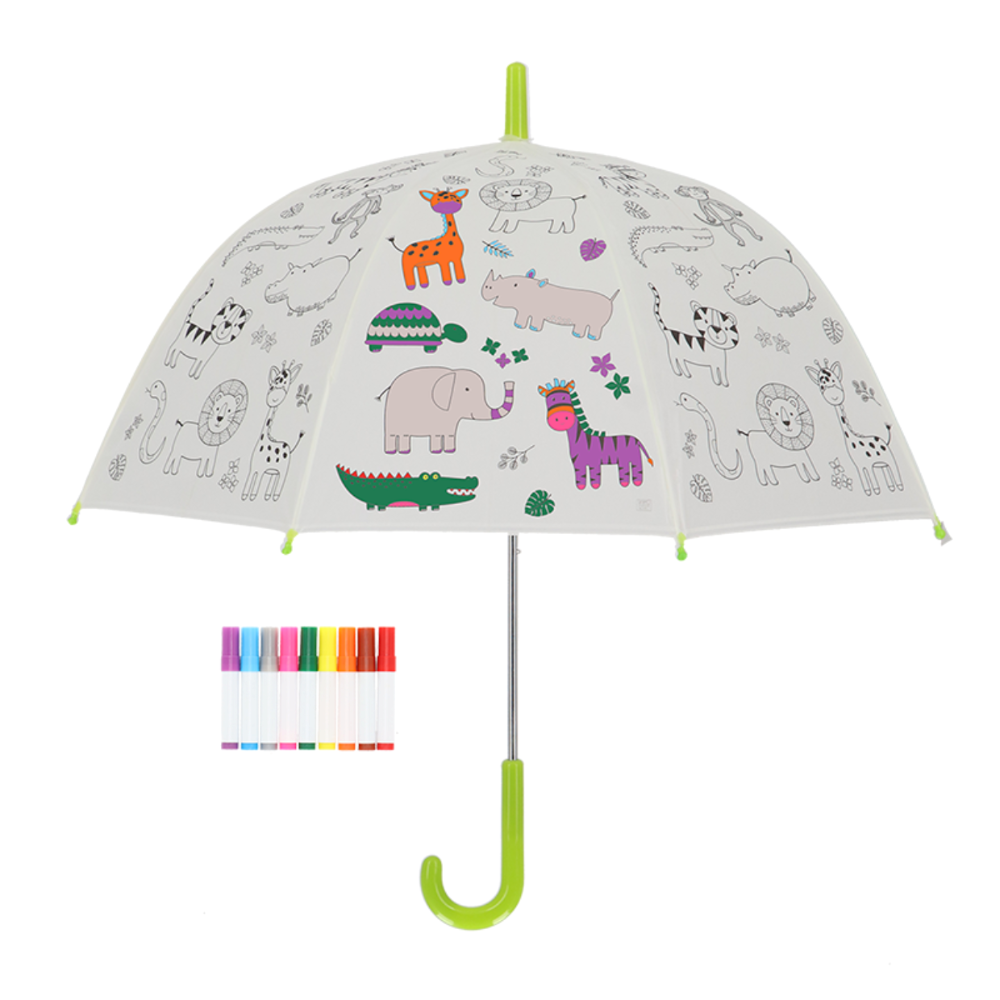 Load image into Gallery viewer, ESSCHERT DESIGN Paint It Yourself Children&#39;s Umbrella - Jungle