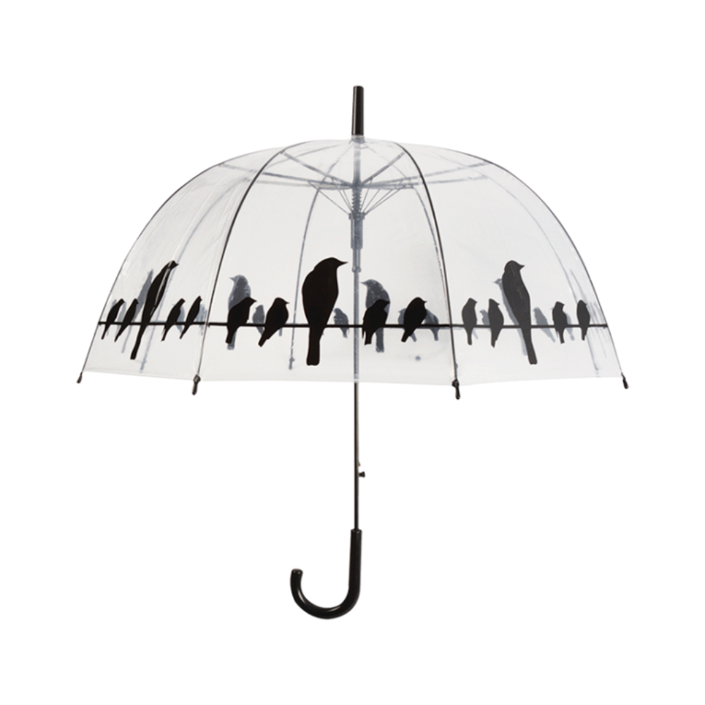 ESSCHERT DESIGN Transparent Umbrella - Birds On Wire