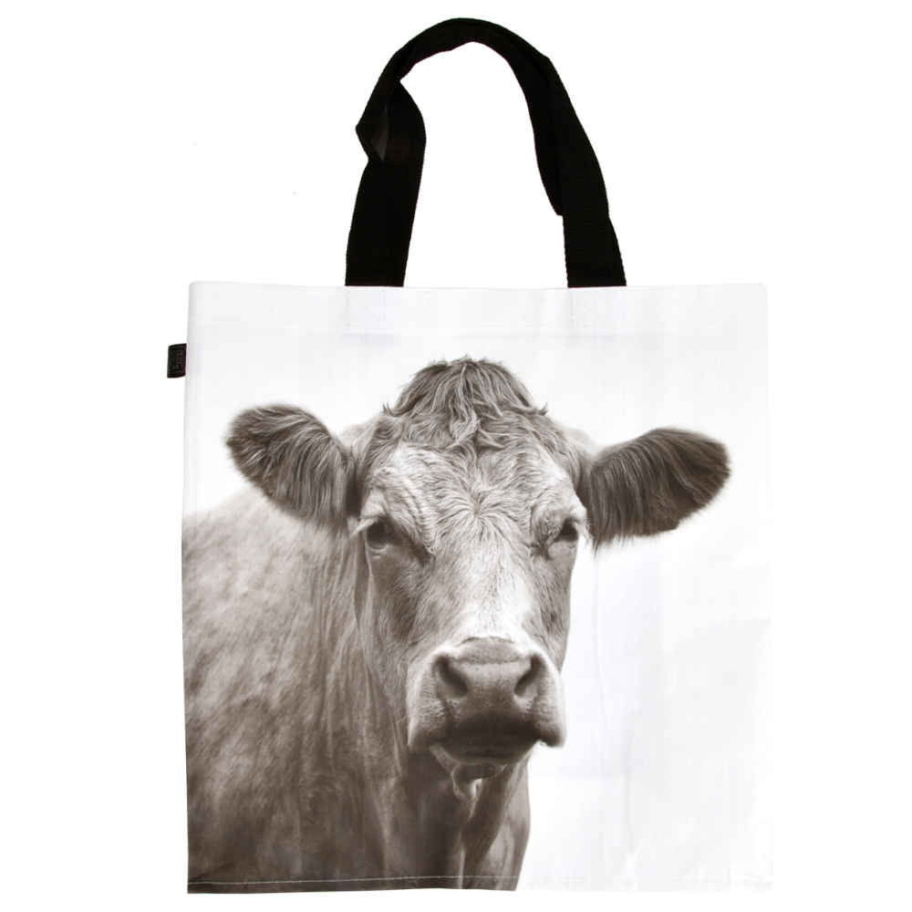 Load image into Gallery viewer, ESSCHERT DESIGN Large Monochrome Shopping Bag - Cow