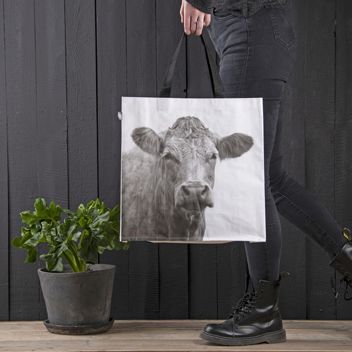 ESSCHERT DESIGN Large Monochrome Shopping Bag - Cow