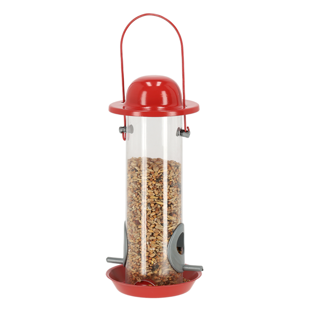 ESSCHERT DESIGN 'Nature Shades' Silo Bird Feeder - Red