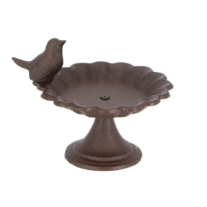 ESSCHERT DESIGN Cast Iron Bird Bath On Stand