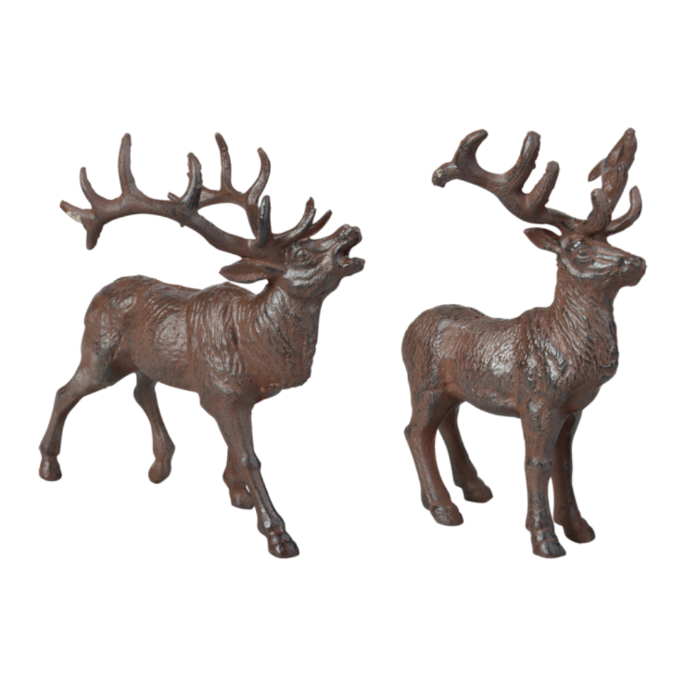 ESSCHERT DESIGN Cast Iron Deer Ornament - Set of 2