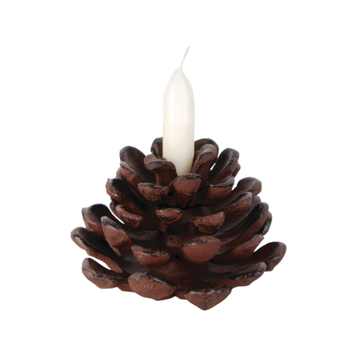 ESSCHERT DESIGN Cast Iron Pinecone Candle Holder - Large