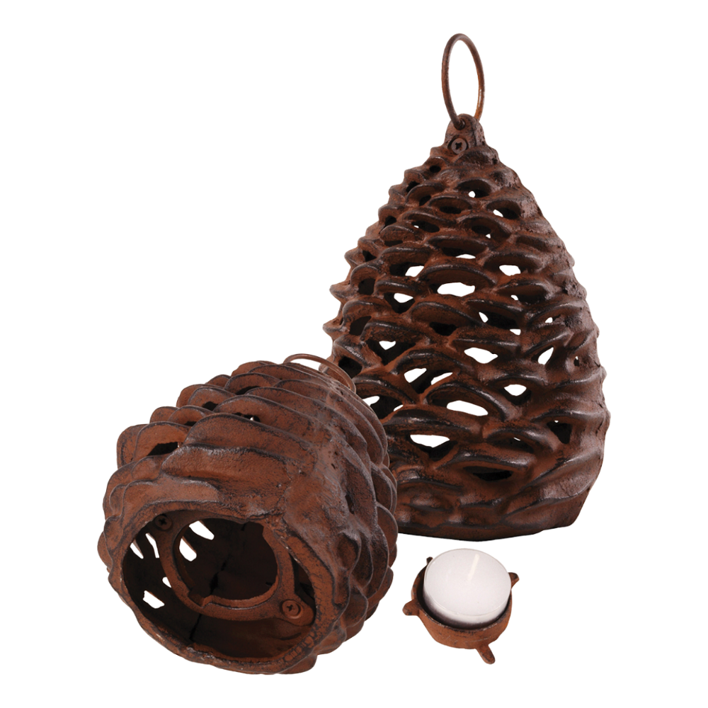 ESSCHERT DESIGN Cast Iron Pinecone Lantern - Small