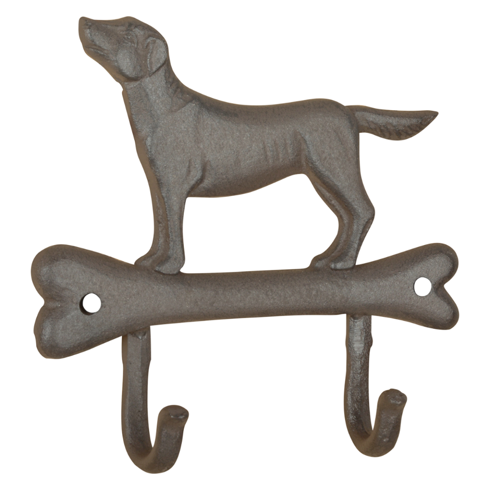 ESSCHERT DESIGN Cast Iron Wall Hook - Dog On Bone