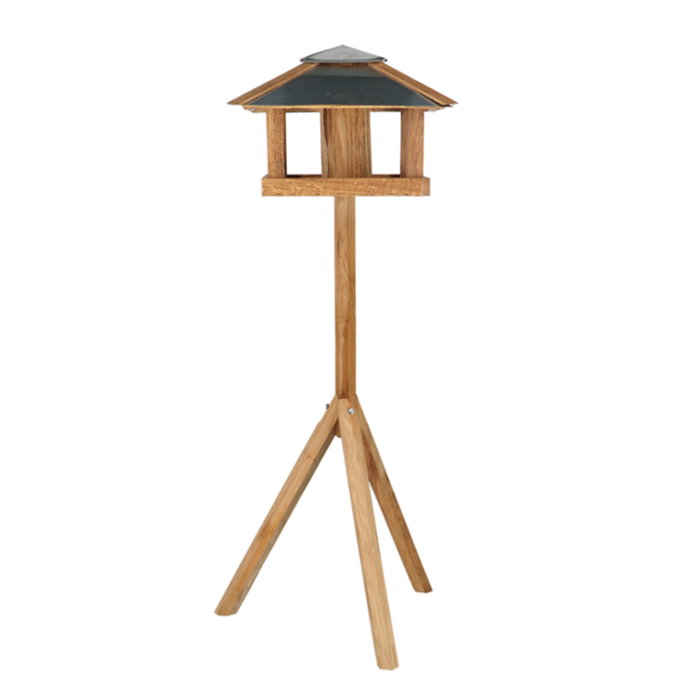 Load image into Gallery viewer, ESSCHERT DESIGN Freestanding Black &amp; Oak Bird Feeder - Square