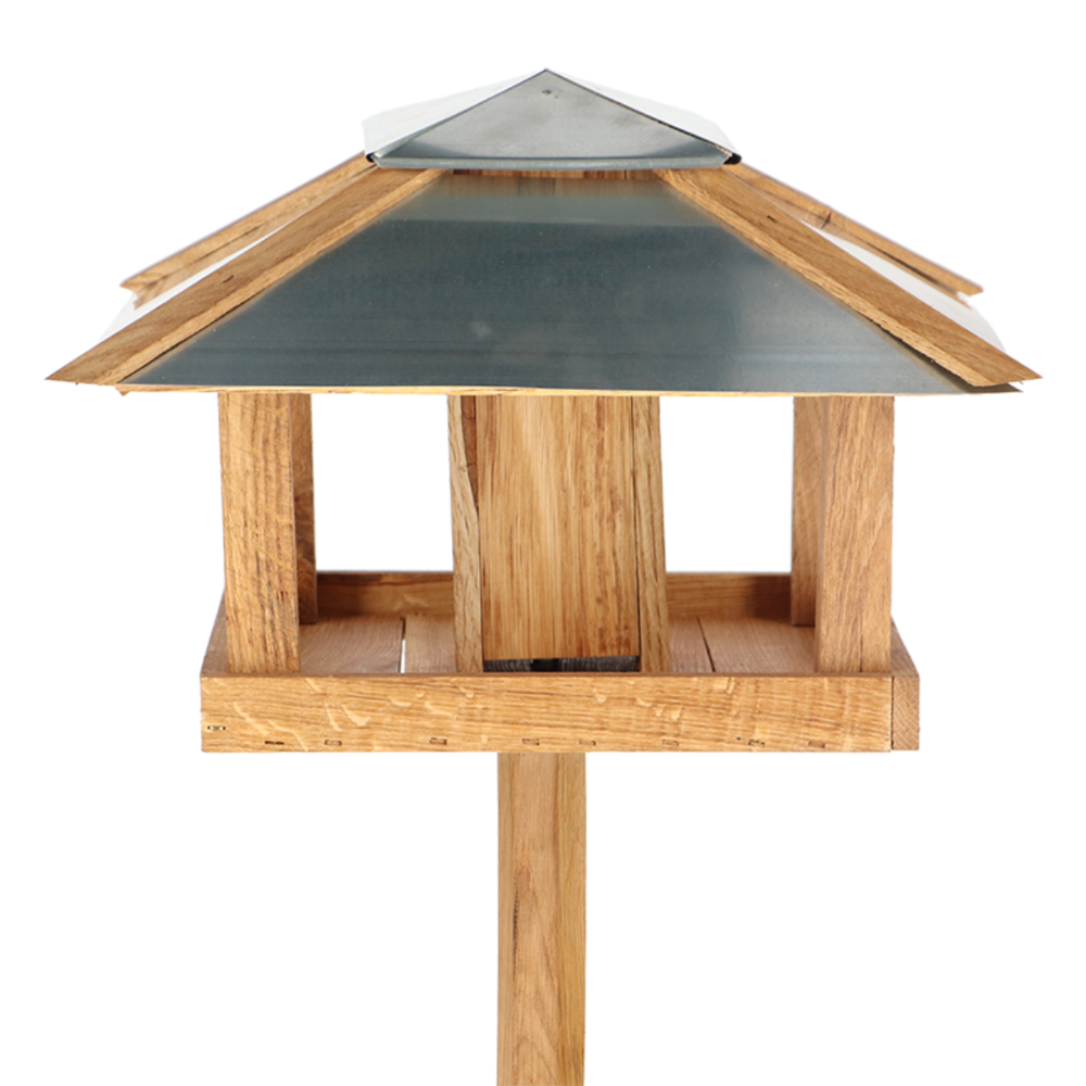 Load image into Gallery viewer, ESSCHERT DESIGN Freestanding Black &amp; Oak Bird Feeder - Square