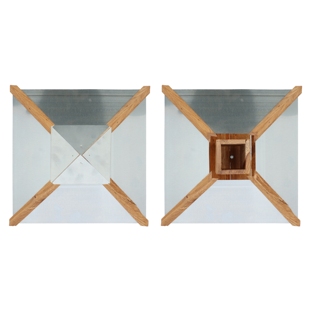 Load image into Gallery viewer, ESSCHERT DESIGN Freestanding Black &amp; Oak Bird Feeder - Square