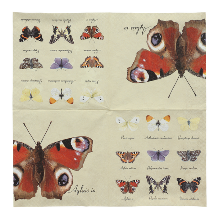 ESSCHERT DESIGN Paper Napkins Large 20pk - Butterfly Collection