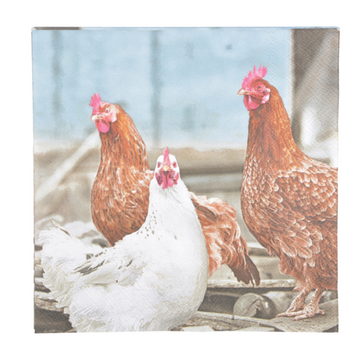 ESSCHERT DESIGN Paper Napkins Large 20pk - Chicken