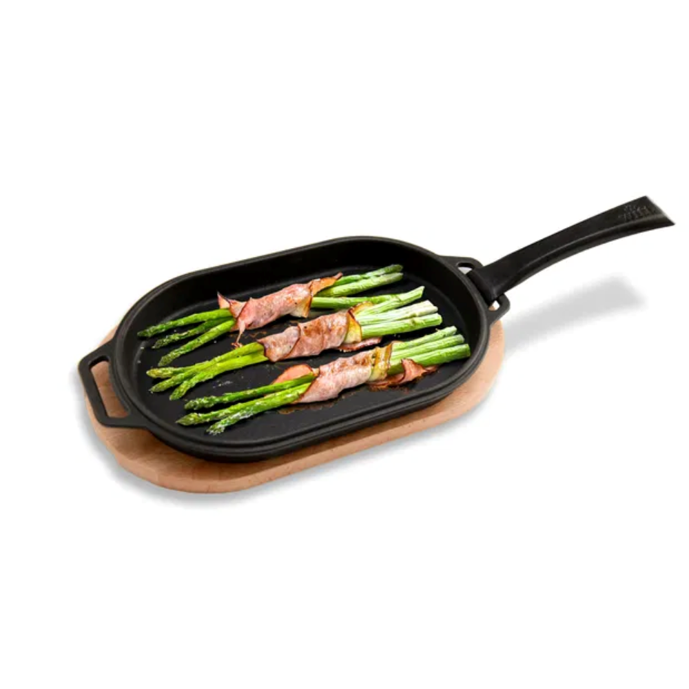 Load image into Gallery viewer, WITT Pizza Cast Iron Oval Cooking Pan