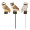 ESSCHERT DESIGN Owl Statue On Pole - Set of 3
