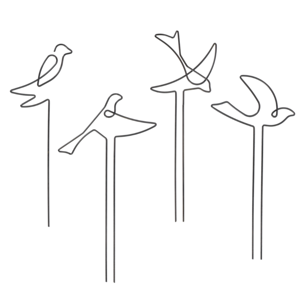 ESSCHERT DESIGN Indoor Plant Support Bird - Set of 4