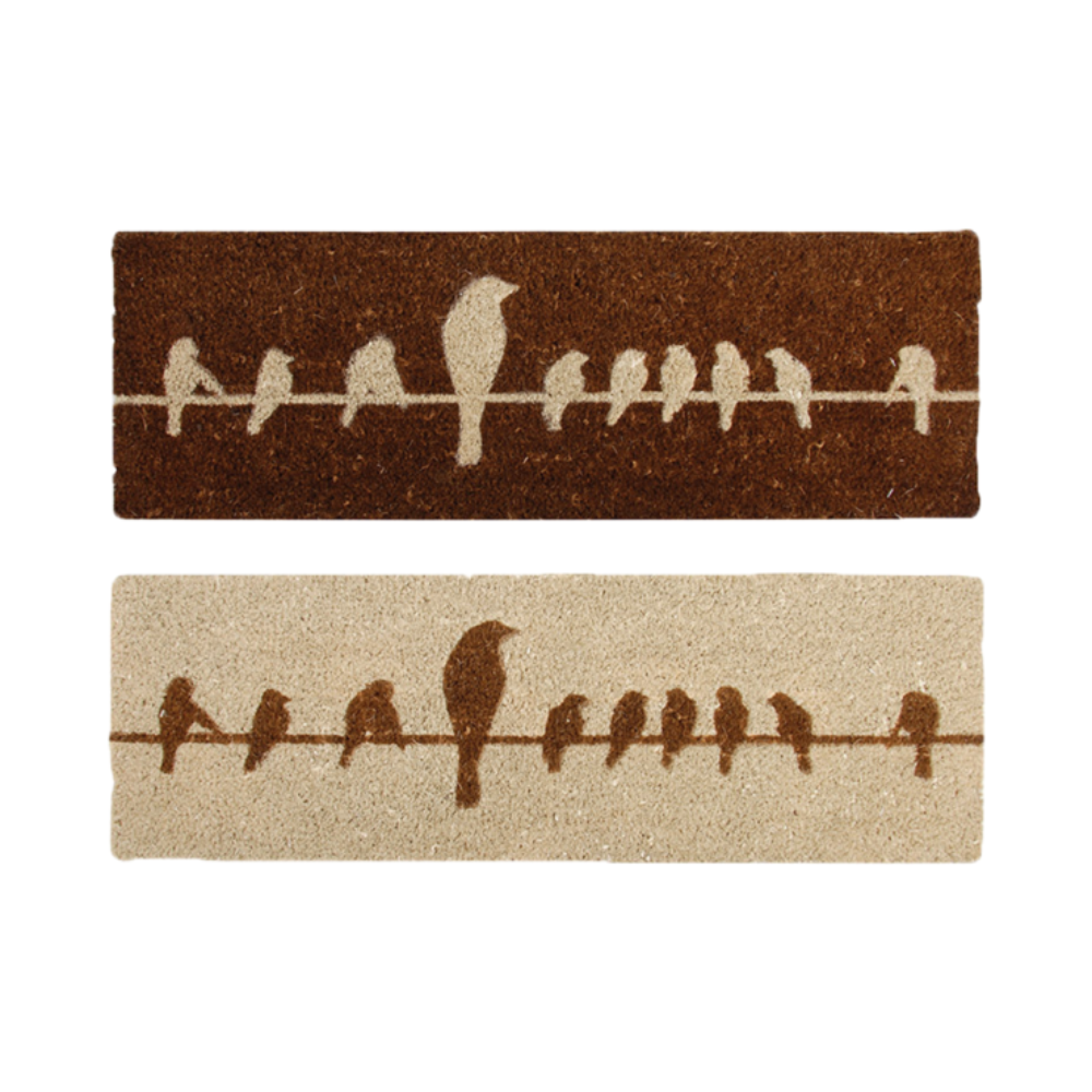 ESSCHERT DESIGN Door Mat Birds On Wire - Set of 2