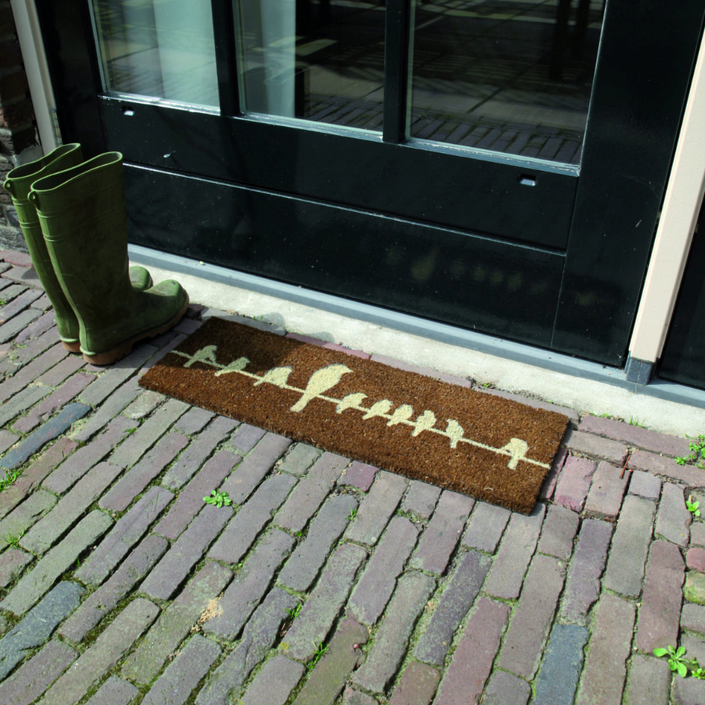 ESSCHERT DESIGN Door Mat Birds On Wire - Set of 2