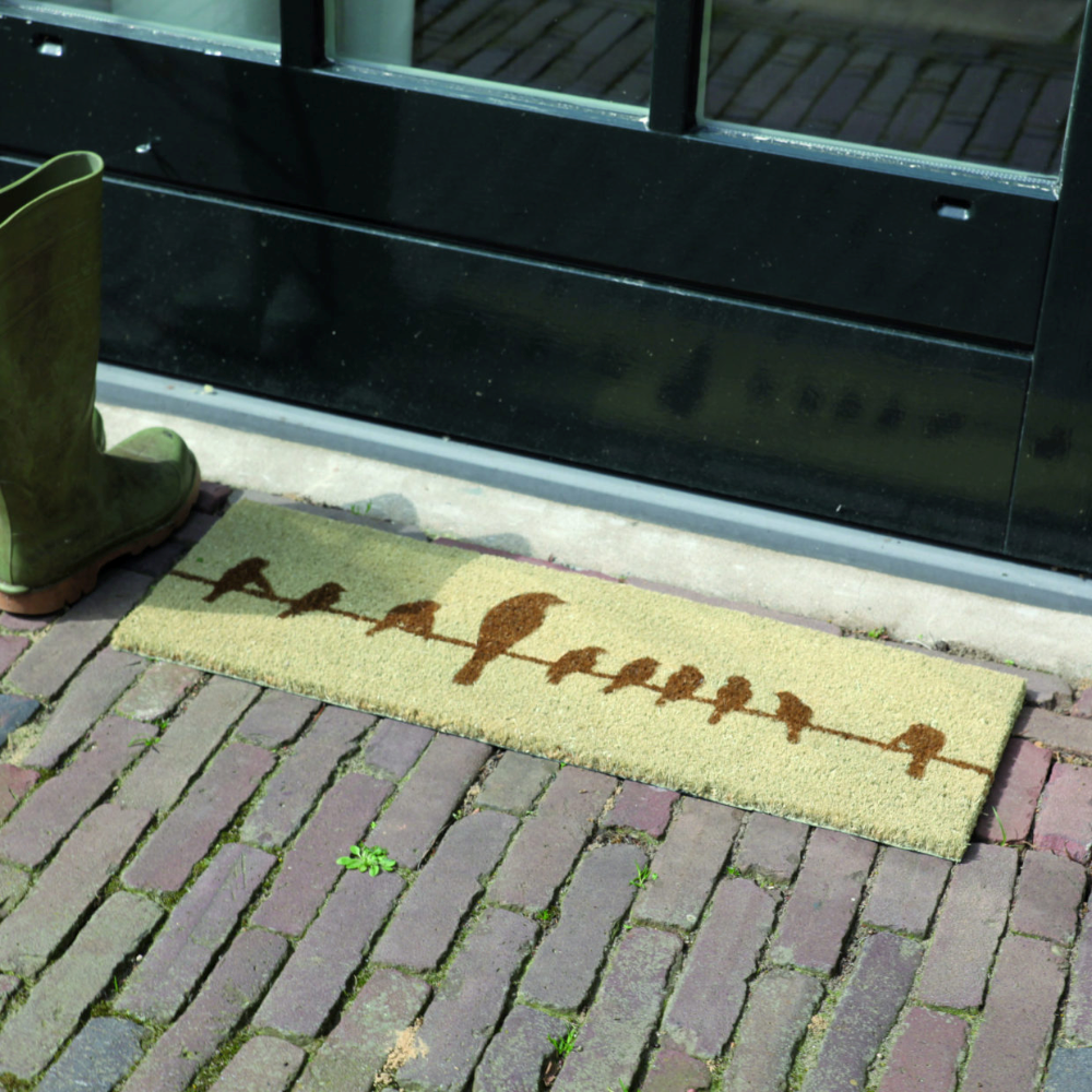 Load image into Gallery viewer, ESSCHERT DESIGN Door Mat Birds On Wire - Set of 2