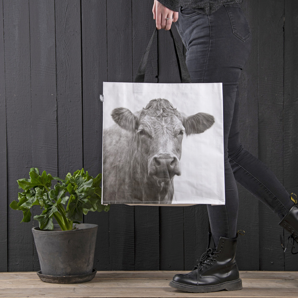 Load image into Gallery viewer, ESSCHERT DESIGN Large Monochrome Shopping Bag Animals - Set of 4