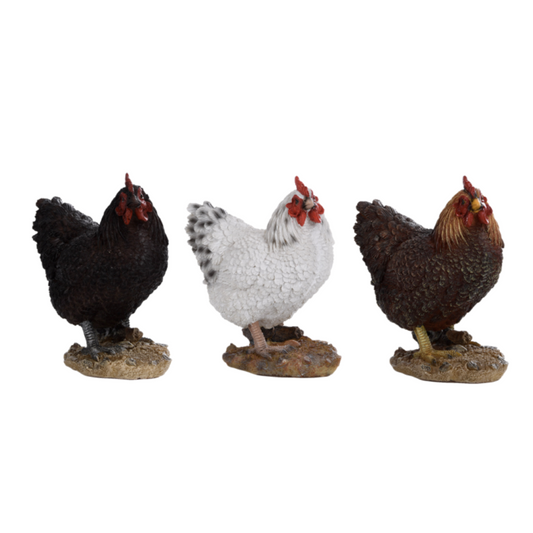 ESSCHERT DESIGN Standing Hen Statue - Set of 3