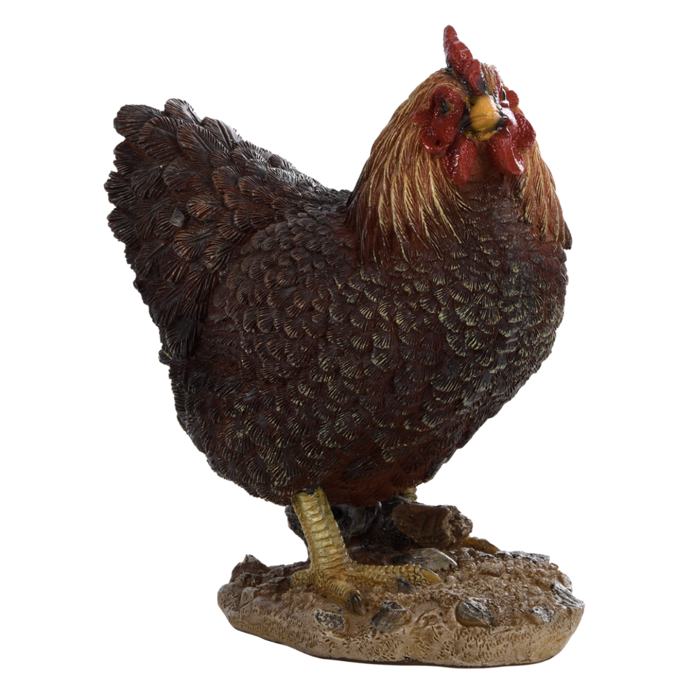 ESSCHERT DESIGN Standing Hen Statue - Brown