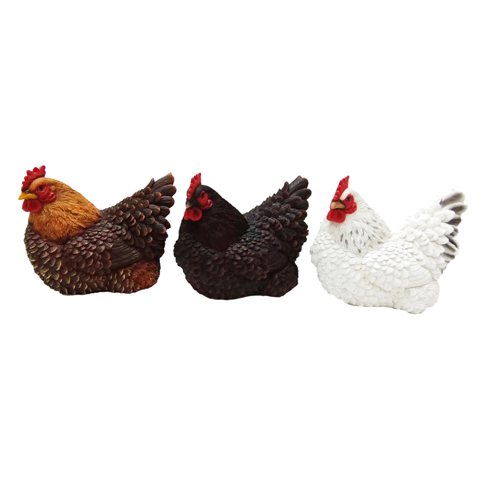 Load image into Gallery viewer, ESSCHERT DESIGN Lying Hen Statue - Set of 3