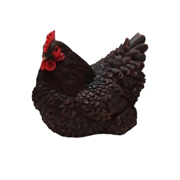 ESSCHERT DESIGN Lying Hen Statue - Black