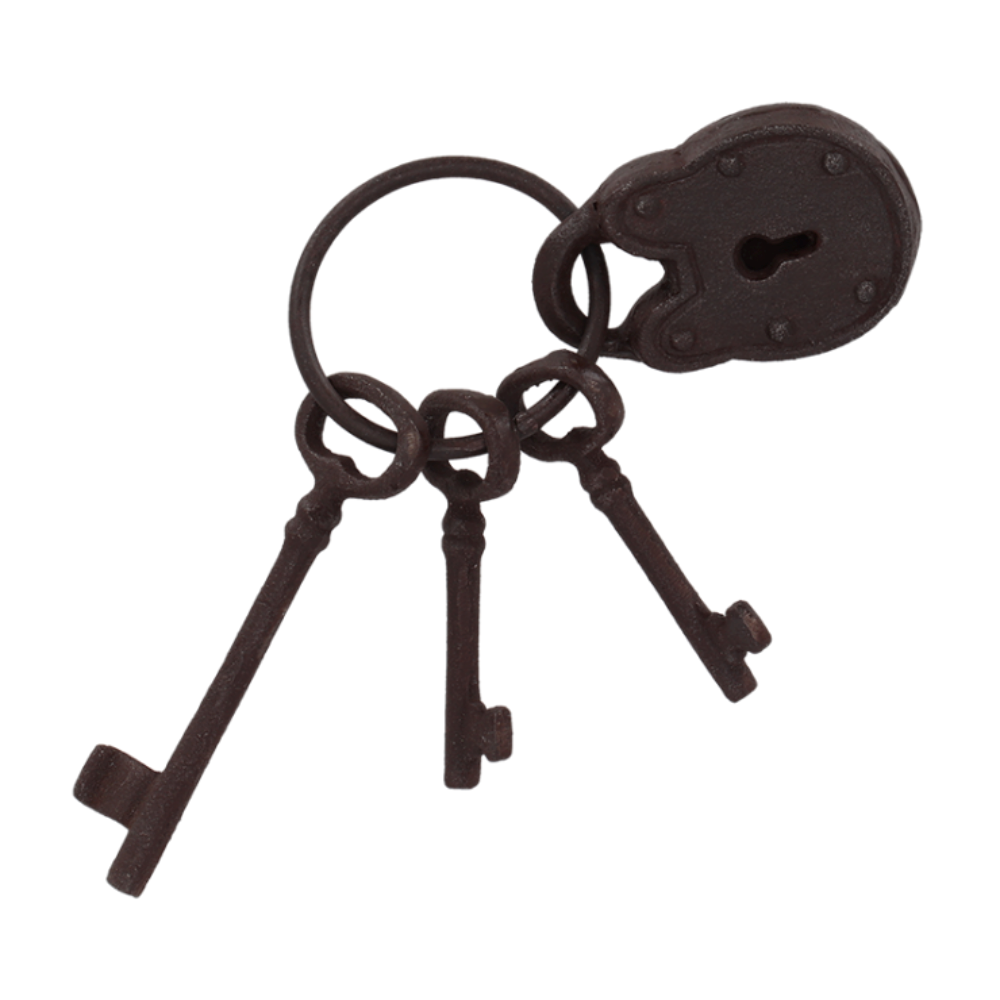 ESSCHERT DESIGN Decorative Key Ring w/ Lock - Small