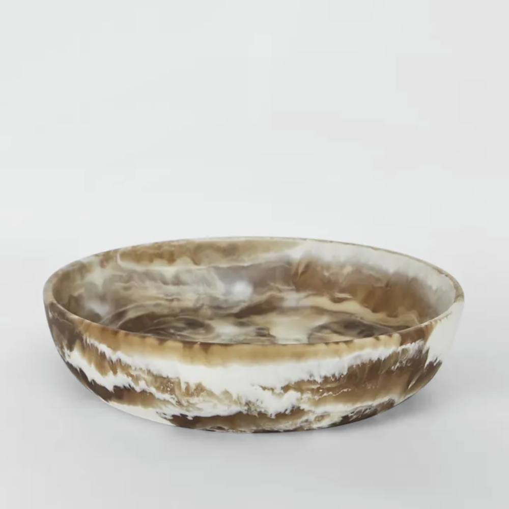 MARTHA'S VINEYARD Swirl Resin Serving Bowl Large - Latte