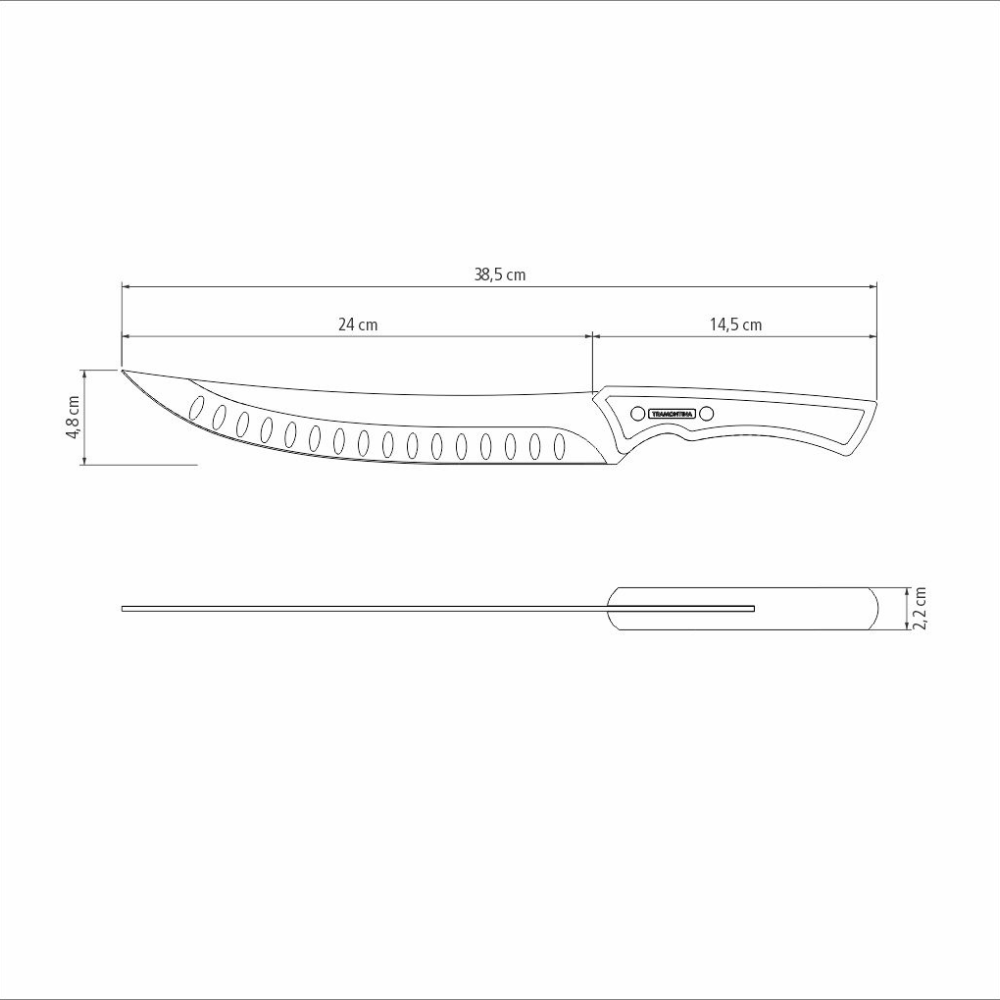 Load image into Gallery viewer, TRAMONTINA CHURRASCO Black Butcher Knife 10&quot;