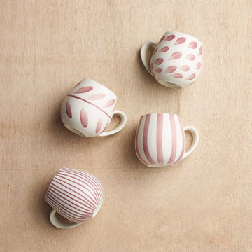 ROBERT GORDON Hug Me Mugs Set of 4 - Rose Blush Brush