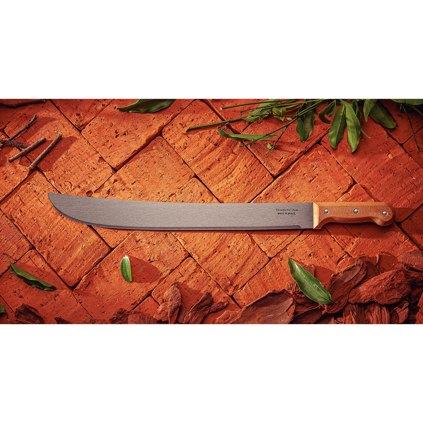 Load image into Gallery viewer, TRAMONTINA Machete with Carbon Steel Blade and Wood Handle - 480mm / 14&quot;