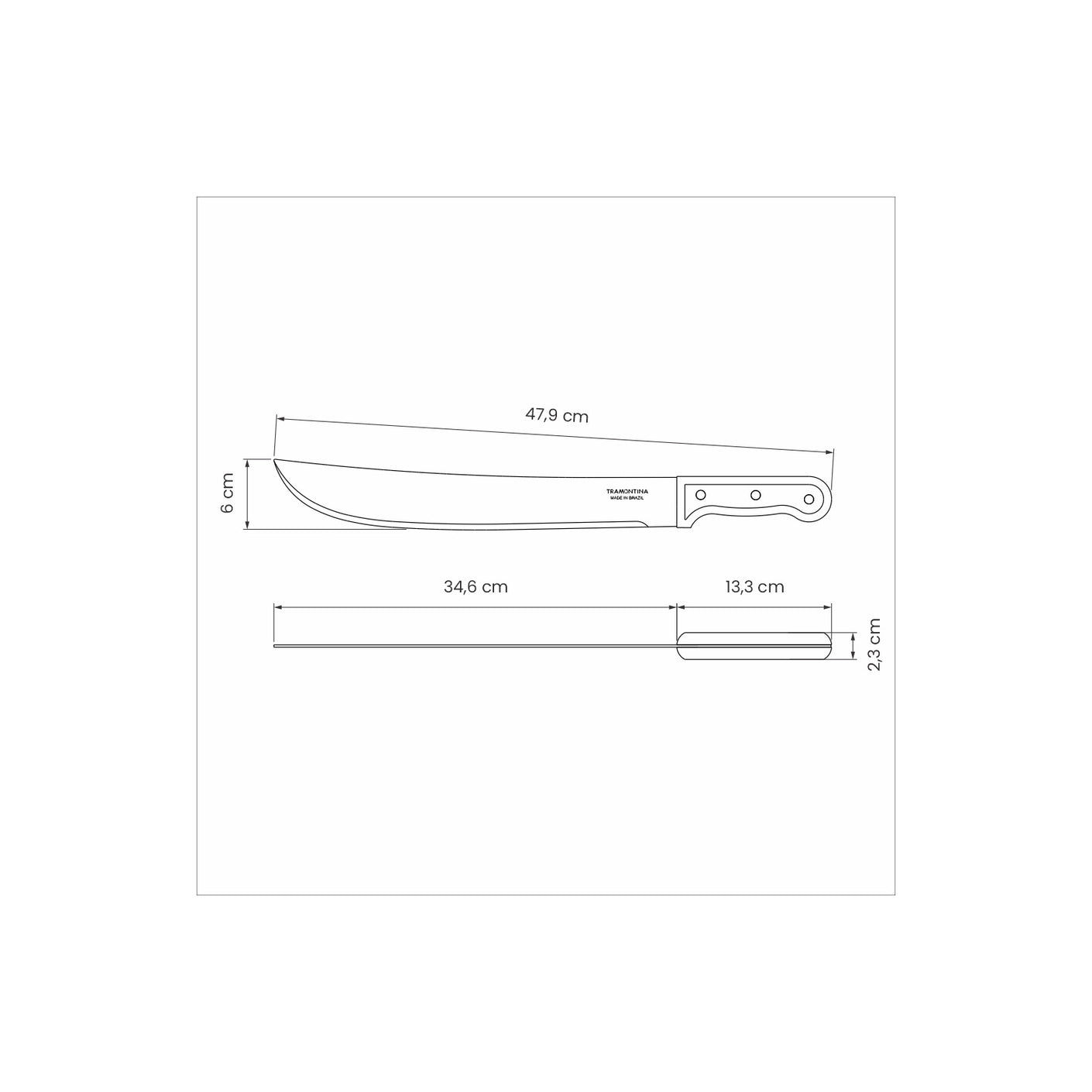 Load image into Gallery viewer, TRAMONTINA Machete with Carbon Steel Blade and Wood Handle - 480mm / 14&quot;