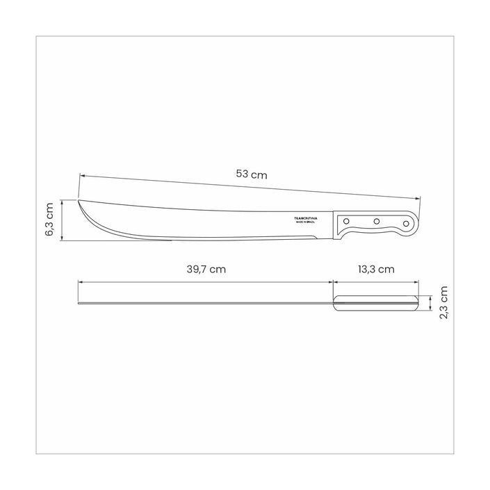 TRAMONTINA Machete with Carbon Steel Blade and Wood Handle - 400mm / 16"