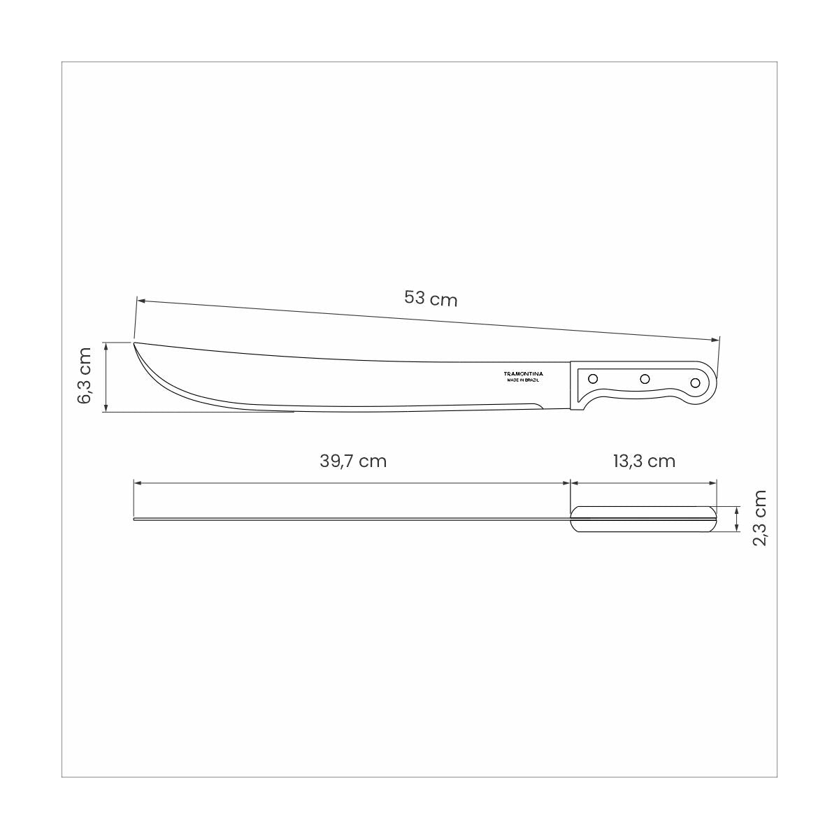 Load image into Gallery viewer, TRAMONTINA Machete with Carbon Steel Blade and Wood Handle - 400mm / 16&quot;