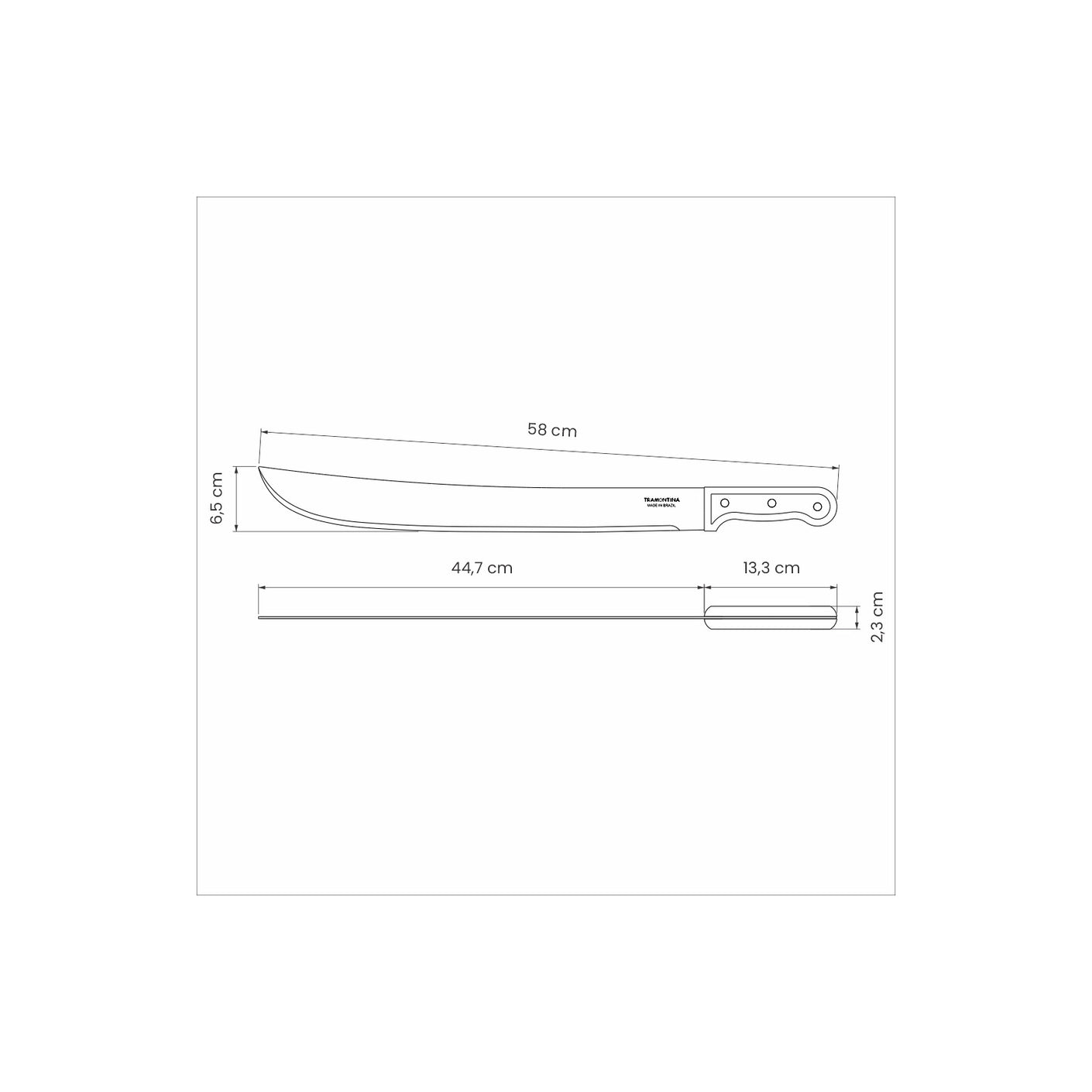Load image into Gallery viewer, TRAMONTINA Machete with Carbon Steel Blade and Wood Handle - 580mm / 18&quot;