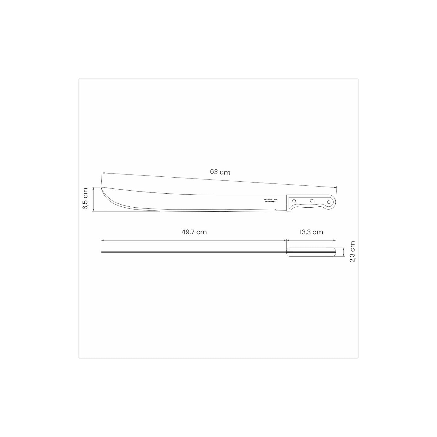 Load image into Gallery viewer, TRAMONTINA Machete with Carbon Steel Blade and Wood Handle - 630mm / 20&quot;